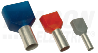 Dutinka 2x2,5mm E16I dvojit izolovan lisovacia s plastovm krkom L=13mm modr E16I