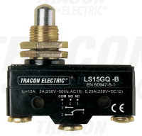 Sp�na� LS15GQ-B  s kovov�m �apom, mont� do panelu, 1�CO, 15A/250V AC, IP00 LS15GQ-B