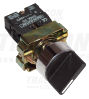 Sp�na� KBD25ST oto�n�,s kr�tkou p�kou, s aret�ciou, 2-polohov�, 1 sp�n. + 1 rozp�n. kontakt KBD25ST