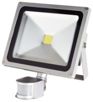 Svietidlo 20W LED TOMI MCOB IP44 reflektor so senzorom, studen biela, ierny GXLR019