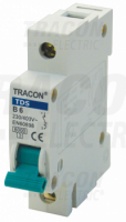 Isti� 1P, 25A, char. D, 6kA  Tracon s otvorom  na prepojovaciu li�tu TDS-1D-25