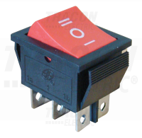 Sp�na� TES52 kol�skov� 3-polohov�, presvetlen� �ierny, s popisom I-0-II, 250VAC, 16(6)A TES-52